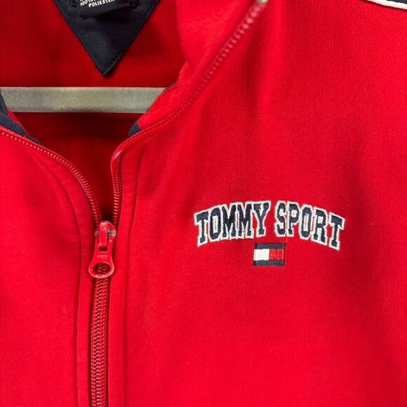 Tommy Hilfiger Y2k Jacket Womens Small Blokecore Tennis Prep Sport Full Zip Crop - Picture 3 of 12